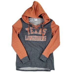 Texas Longhorns Longhorn Apparel Hoodie Womens M Orange Grey Lace Up Gameday NCA